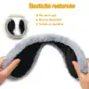Cache Oreille Nuque gris, élastique renforcé, confortable et durable.